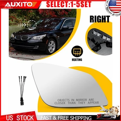 Passenger Side Heated Mirror Glass Fit BMW 535d XDRIVE 550i XDRIVE 2014-16 1-5X — 第 1/2 张图片