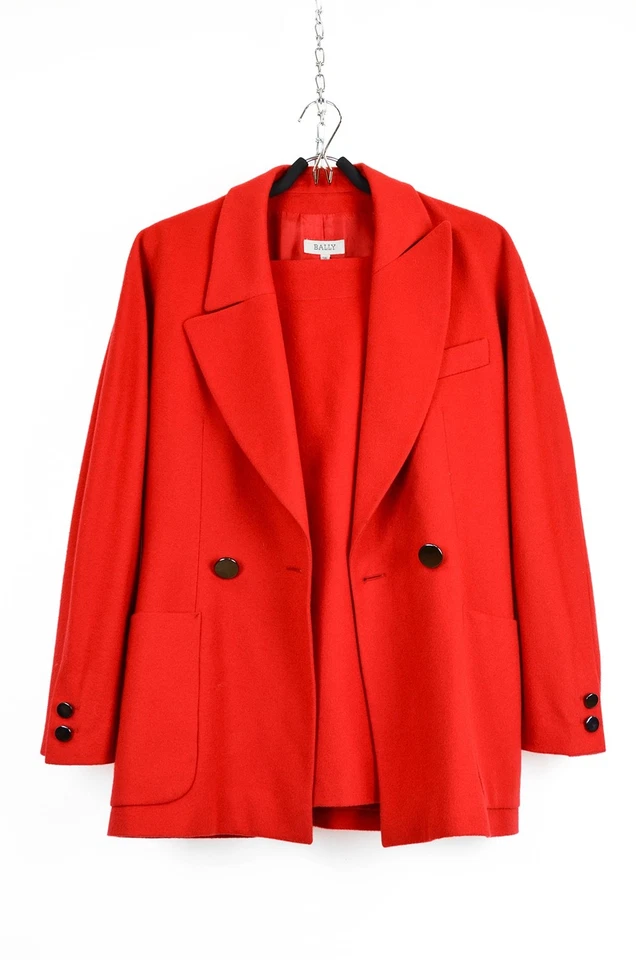 Conjunto de Traje Blazer y Falda Lápiz Lana Roja BALLY - Talla EU 36 (S) Foto 1 de 4