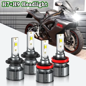 H7+H9 for Suzuki Hayabusa 2008 2009 2011-2018 Motorcycle LED Headlight Bulbs - Picture 1 of 16