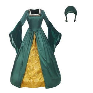 Women Renaissance Long  Ball Gown Medieval Lady Royal Tudor Costume Halloween - Picture 1 of 15