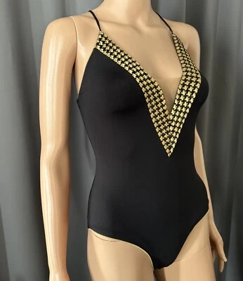 Traje de baño de una pieza La Perla negro dorado US8 IT44  Foto 1 de 4