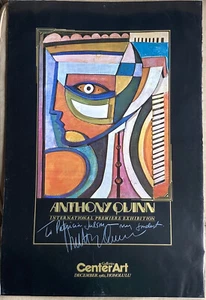 RARE Vintage 1982 Lady From Crete Anthony Quinn Signed Exhibition Poster Print - Picture 1 of 7
