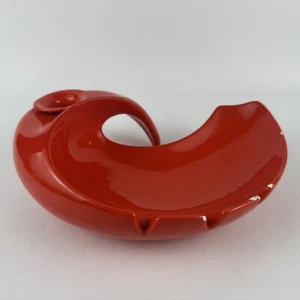 Vintage großer roter Kunstkeramik Aschenbecher Mid Century Modern - Bild 1 von 17