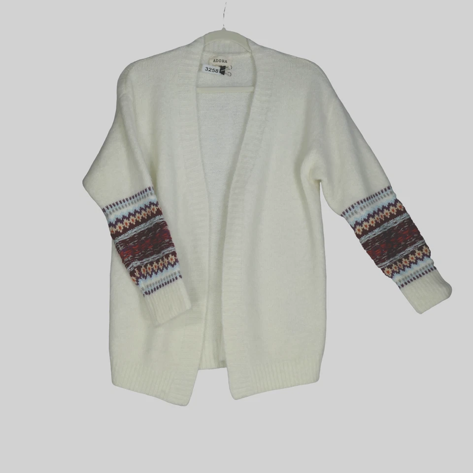 Cárdigan suéter Adora marfil crema para mujer talla S mezcla de alpaca detalle de brazo suave Foto 1 de 4