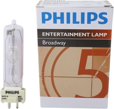 PHILIPS BROADWAY MSD 250/2 30H 250W METAL HALIDE ENTERTAINMENT LAMP GY9.5 BASE - Image 1 of 3