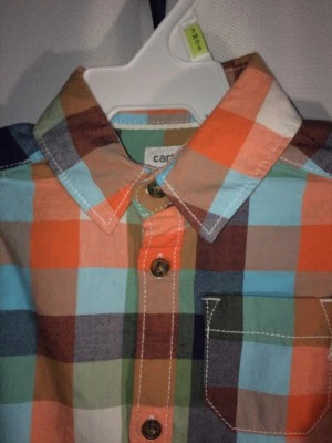  Carter's 3 Months Boys Dress Shirt, Button Down Checkers  Toddler Shirt  - Image 1 of 4