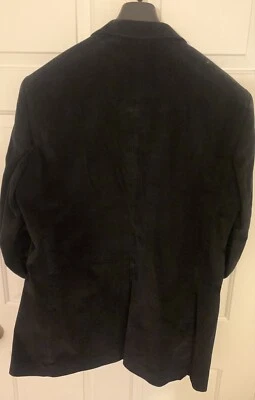 Adolfo Blazer Mens Sport Coat Casual Suit Black Corduroy Size 46L Two Button - Image 1 of 4