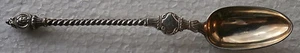 1- Danish TWIST HANDLE Gold Washed FIGURAL SPOON Assay Master: S. GROTH (A) - Picture 1 of 8