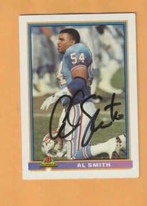 Al Smith Houston Oilers Auto Firmado 1991 Bowman Utah State 3O - Imagen 1 de 2