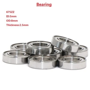 675ZZ 5x8x2.5mm Deep Groove Ball Miniature Thin-Walled Double Shielded Bearing - Picture 1 of 4