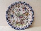 ancienne assiette faience de montagnon epoque 1950 fleurs oiseaux 