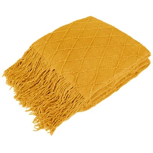 Decorative Fringe Throw Blanket for Couch Bed Sofa Soft Texture Knitted Blanket - Picture 1 of 75