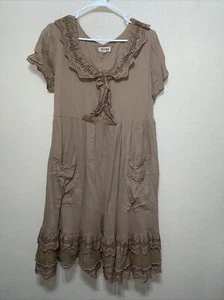 Tera Bora BROWN COTTON DRESS SZ L / XL NEW - Picture 1 of 7