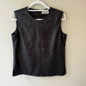 Georges Rech Vintage Black Sleeveless Boxy Blouse Classic Size M - Picture 1 of 8