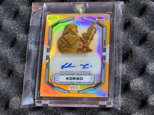 Star Wars Topps Finest 2022 Orange Parallel Refractor 2/25 Korso John Tui Auto