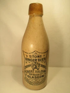 Antique Glasgow England Ceramic Beer Bottle Advertising Haldane Ginger - Picture 1 of 12