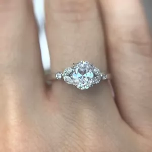 Anillo de compromiso 0,25 quilates doble semi montaje diamante boda oro blanco 18k - Imagen 1 de 12