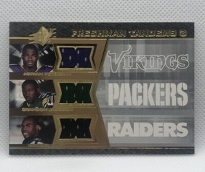 2007 SPx Freshman Tandems 3 Jerseys Adrian Peterson Michael Bush Rookie RC