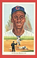 ERNIE BANKS - AWESOME UNSIGNED PEREZ STEELE CELEBRATION CARD -  LTD ED - NM-MT