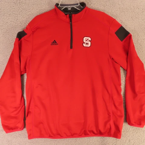 Adidas NC State Wolfpack Pullover Quarter Zip Red NCAA Large Cover