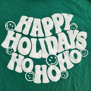 Camiseta Happy Holidays Ho Ho verde manga corta para hombre L - Imagen 1 de 10
