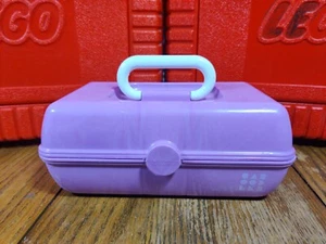 Vintage 90s Caboodle Box Subtle Purple Marble w/White Handle Makeup Storage 9" - Picture 1 of 10