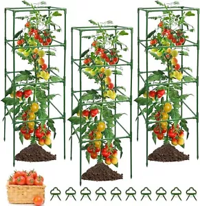 3 Pack Tomato Cage Square Heavy Duty, Tomato Cages for Garden Rustproof, Height- - Picture 1 of 2
