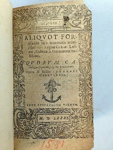 ALIQUOT FORMANDIS tum iuventuris moribus , tum linguae Gracae , Latinae ,...1581 - Bild 1 von 8