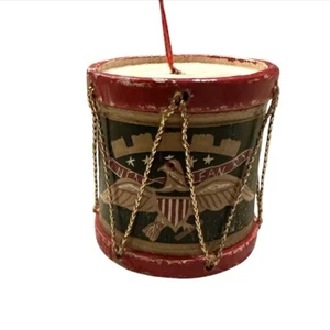 Midwest of Cannon Falls Wood Civil War Infantry Drum Christmas Tree Ornament Vtg - Picture 1 of 6