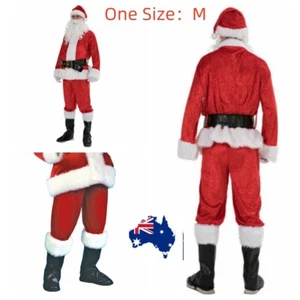 NEW Santa Claus Costume Suit Adult Father Christmas Fancy Dress Mens Xmas Outfit - Picture 1 of 7