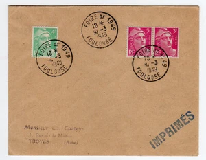 France 1949 timbres lettre oblitération Foire de 1949 Toulouse /L5186 - Picture 1 of 1