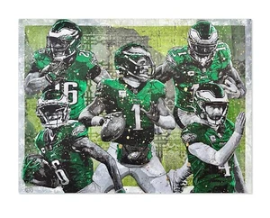 "The Road To Victory" original Philadelphia Eagles painting, 40x30 inches - Picture 1 of 1