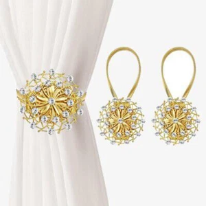 2Pcs Magnetic Curtain Tiebacks - Elegant Drape Holders for Indoor/Outdoor - Picture 1 of 7