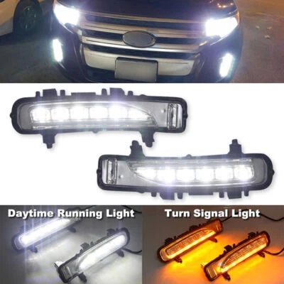 2x DRL para Ford Edge 2009-2014 LED luz de circulación diurna con intermitente luz antiniebla Foto 1 de 4