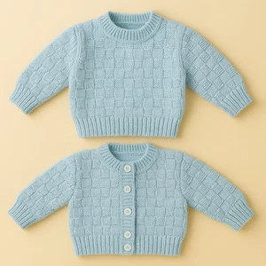 Easy Knit Baby Cardigan and Sweater Set Knitting Pattern Only in DK 12-22" - Picture 1 of 1