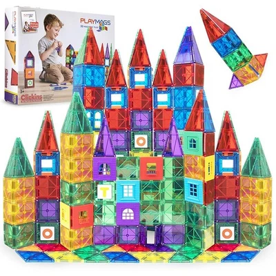 Magnetic Tiles for Kids – 100pcs Magnet Building Set for Toddlers Ages 1-5 | ... - Image 1 of 4