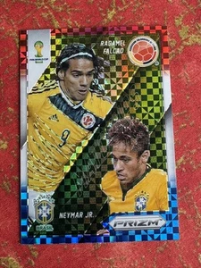 2014 Panini Prizm FIFA World Cup Neymar Falcao Red White Blue Power Plaid #20 - Picture 1 of 2