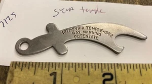 Vtg Shriner's Syria Temple 1877-1952 Bottle Opener Ray Manning Sword Fraternal! - Picture 1 of 2