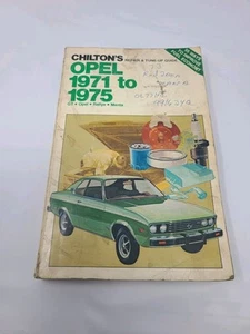 Chilton's Repair and Tune-Up Guide Opel 1971 to 1975 GT Opal Railye Manta - Picture 1 of 2