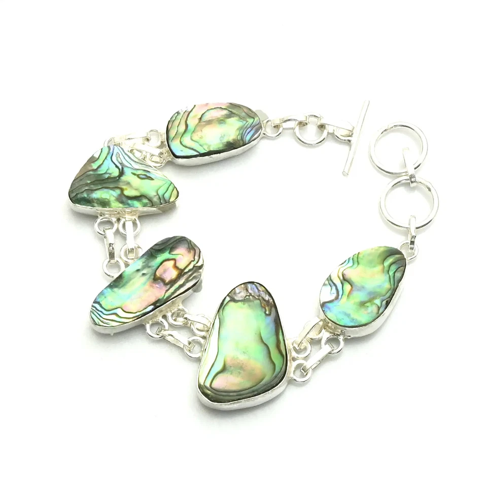 Pulseira de pedra preciosa feita à mão Abalone 23 Gms presente para mulheres AB 20535 - Imagem 1 de 1