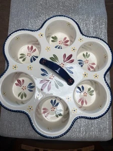 Temp-tations Old World 1 Cup Texas Sized Muffin Pan Ceramic Bakeware Confetti - Picture 1 of 10