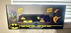 DC Batman Gamer Gaming Combo RGB Set Keyboard, Mouse, Headset LED With Lights - Picture 1 of 2