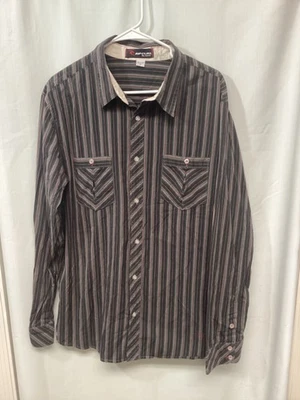 Rip Curl Striped XL Long Sleeve Cotton Button Up B12 - Image 1 of 4