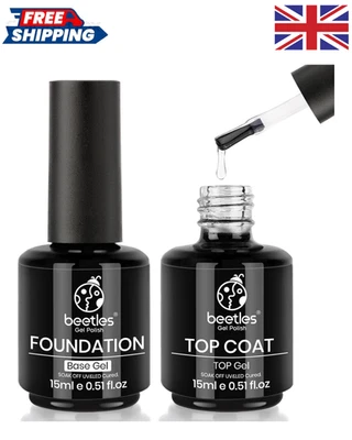 BRANDED Beetles Gel Polish 2X15Ml No Wipe Top and Base Coat Set - Shine Finish and Long