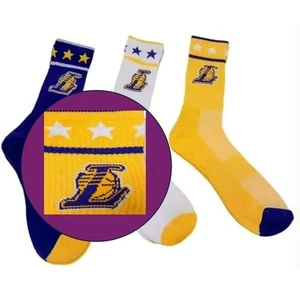 3 Paar NBA LAKERS Los Angeles Socken Herren Größe 6-12 sportlich Tube Stars offiziell - Bild 1 von 13