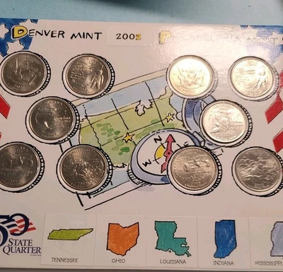 2002 Denver And Philadelphia Mint State  Set  Of 10  Quarters - Image 1 of 4