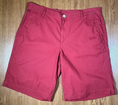 Pantalones cortos de pesca Columbia para hombre 34x10 rojo coral PFG 100 % algodón Foto 1 de 4