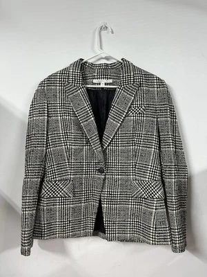 Blazer Veronica Barba Negro Cuadros Tweed Rhett Dickey 12 Mujer’s Trabajo de Negocios Foto 1 de 4