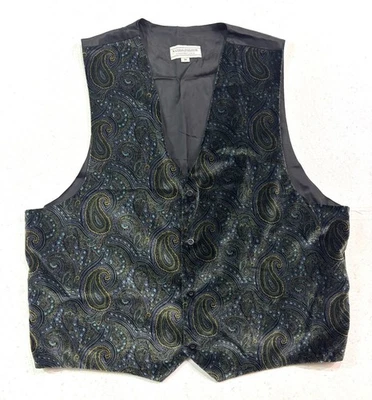 Chaleco Chaleco Alexander Lloyd Natural Exchange 3X 3XL Terciopelo Paisley EE. UU. Foto 1 de 4