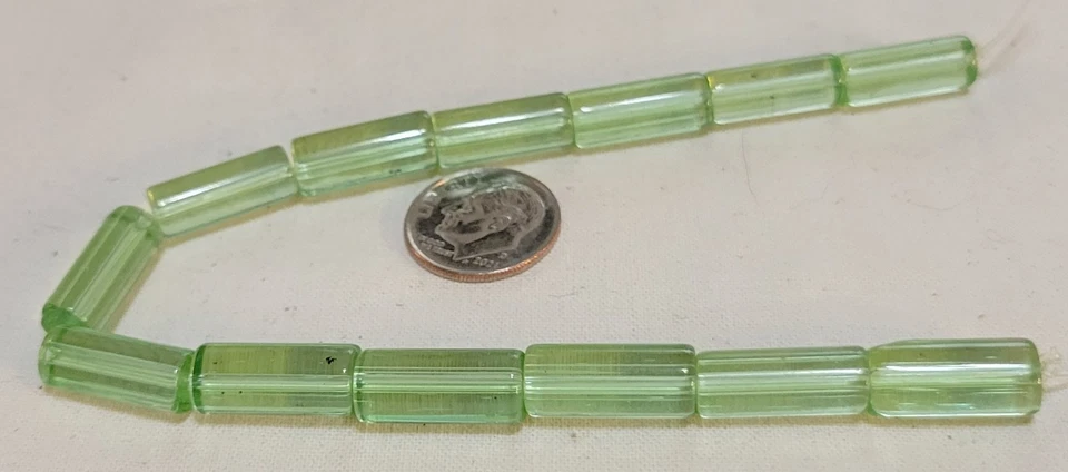 L234 16mm pressed glass tube beads. will combine to save on shipping  - Image 1 of 1